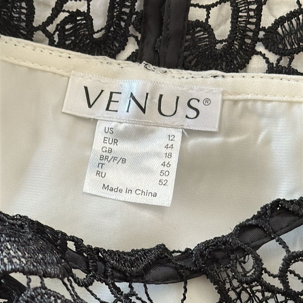 Venus Black Lace Overlay Dress Size 12 - Picture 10 of 16